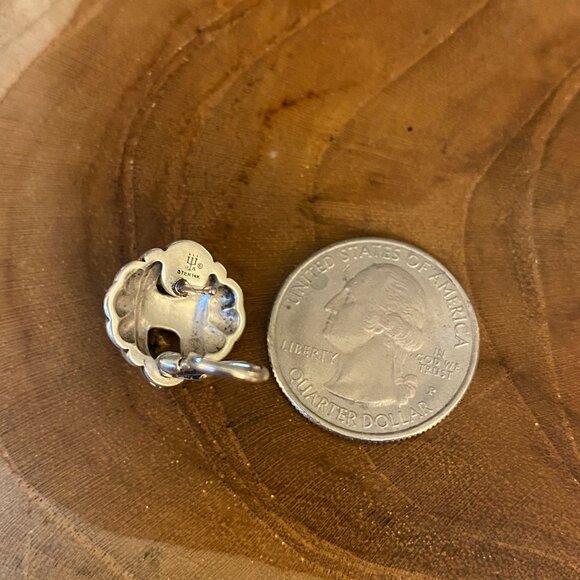 SINGLE RETIRED James Avery Ornate French Clip Earring, Sterling Silver & 14K Gol - Picture 2 of 2